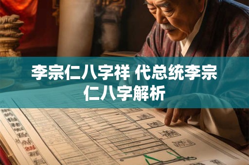 李宗仁八字祥 代总统李宗仁八字解析