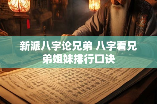 新派八字论兄弟 八字看兄弟姐妹排行口诀