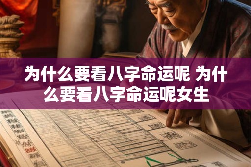 为什么要看八字命运呢 为什么要看八字命运呢女生