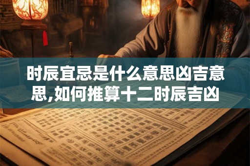 时辰宜忌是什么意思凶吉意思,如何推算十二时辰吉凶