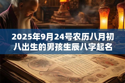 2025年9月24号农历八月初八出生的男孩生辰八字起名