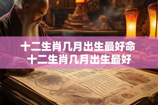 十二生肖几月出生最好命 十二生肖几月出生最好