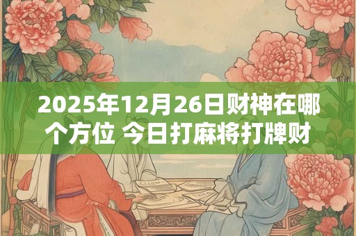 2025年12月26日财神在哪个方位 今日打麻将打牌财运方位！