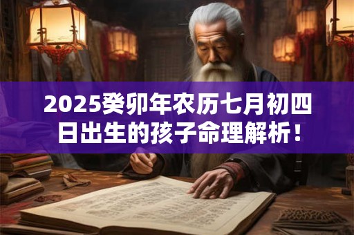 2025癸卯年农历七月初四日出生的孩子命理解析！