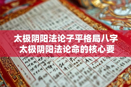 太极阴阳法论子平格局八字 太极阴阳法论命的核心要诀和五行