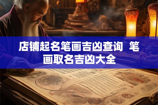 店铺起名笔画吉凶查询  笔画取名吉凶大全