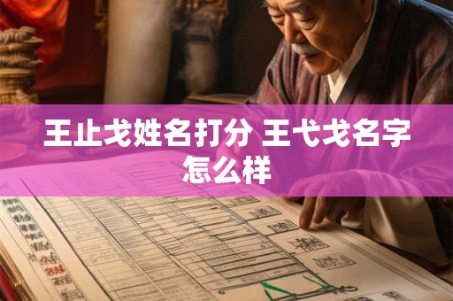 王止戈姓名打分 王弋戈名字怎么样