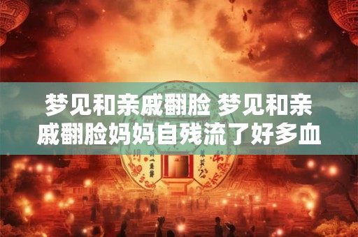 梦见和亲戚翻脸 梦见和亲戚翻脸妈妈自残流了好多血