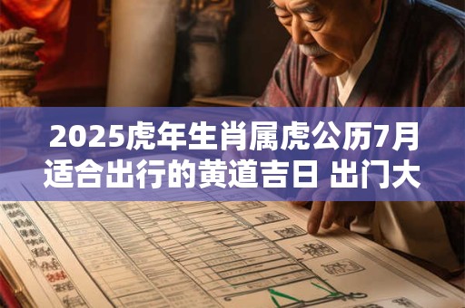 2025虎年生肖属虎公历7月适合出行的黄道吉日 出门大吉日