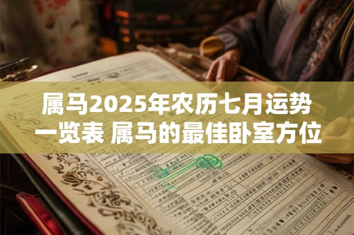 属马2025年农历七月运势一览表 属马的最佳卧室方位
