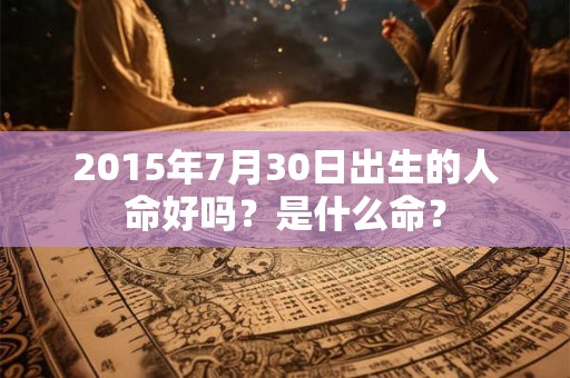 2015年7月30日出生的人命好吗？是什么命？