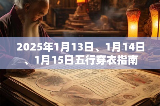 2025年1月13日、1月14日、1月15日五行穿衣指南