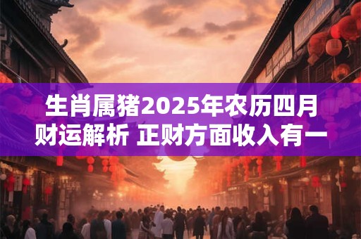 生肖属猪2025年农历四月财运解析 正财方面收入有一定提升