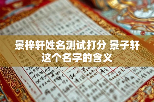 景梓轩姓名测试打分 景子轩这个名字的含义