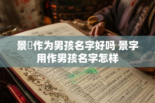 景玏作为男孩名字好吗 景字用作男孩名字怎样