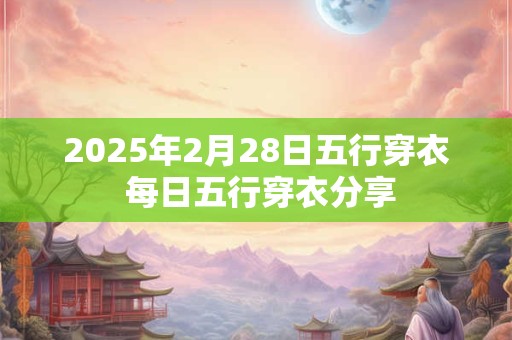2026年2月28日五行穿衣 每日五行穿衣分享 2026年2月28日五行穿衣 每日五行穿衣分享