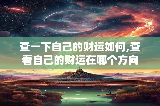 查一下自己的财运如何,查看自己的财运在哪个方向