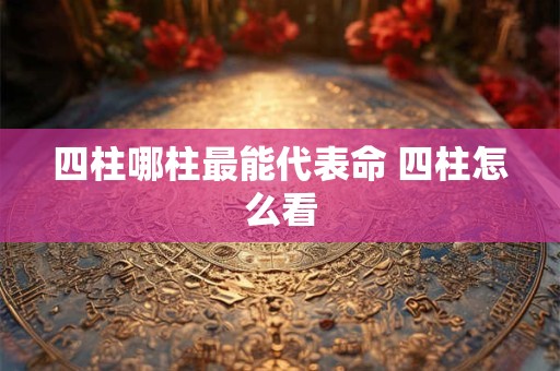 四柱哪柱最能代表命 四柱怎么看