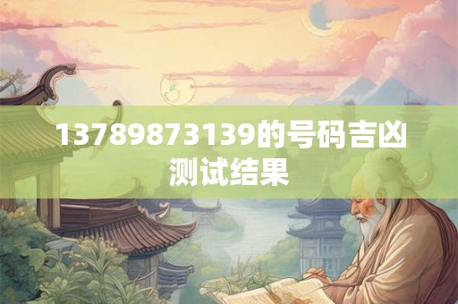13789873139的号码吉凶测试结果