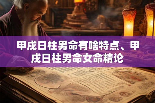 甲戌日柱男命有啥特点、甲戌日柱男命女命精论