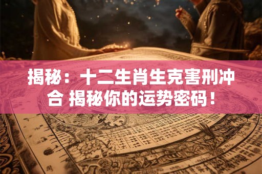 揭秘:十二生肖生克害刑冲合 揭秘你的运势密码! 揭秘:十二生肖生克害刑冲合 揭秘你的运势密码!