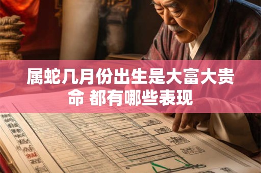 属蛇几月份出生是大富大贵命 都有哪些表现