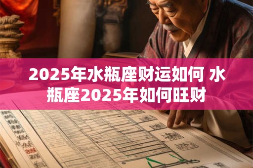 2025年水瓶座财运如何 水瓶座2025年如何旺财
