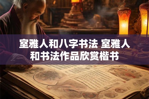 室雅人和八字书法 室雅人和书法作品欣赏楷书