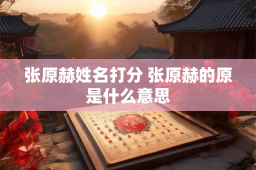 张原赫姓名打分 张原赫的原是什么意思