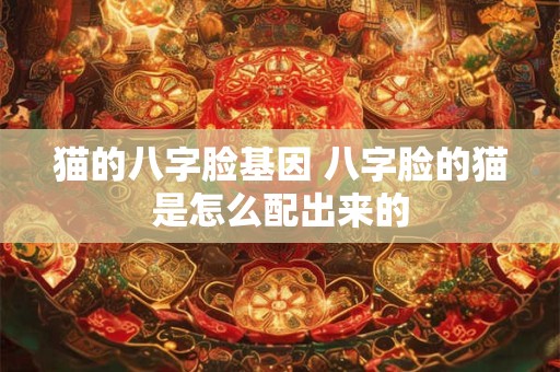 猫的八字脸基因 八字脸的猫是怎么配出来的