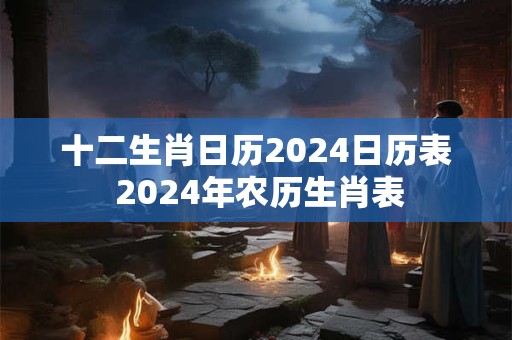 十二生肖日历2024日历表 2024年农历生肖表