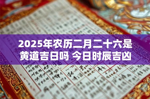 2025年农历二月二十六是黄道吉日吗 今日时辰吉凶