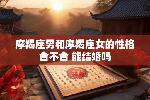 详细阅读:摩羯座男和摩羯座女的性格合不合 能结婚吗 摩羯座男和摩羯座女的性格合不合 能结婚吗