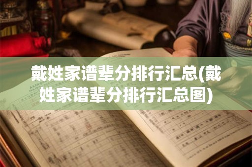戴姓家谱辈分排行汇总(戴姓家谱辈分排行汇总图)