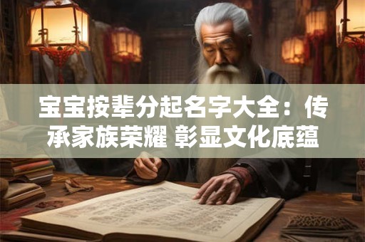 宝宝按辈分起名字大全:传承家族荣耀 彰显文化底蕴 宝宝按辈分起名字大全:传承家族荣耀 彰显文化底蕴