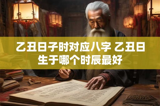 乙丑日子时对应八字 乙丑日生于哪个时辰最好