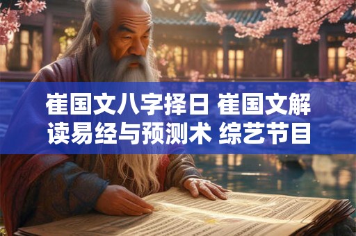 崔国文八字择日 崔国文解读易经与预测术 综艺节目