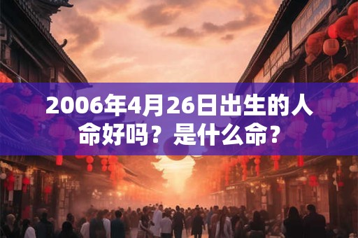 2006年4月26日出生的人命好吗？是什么命？