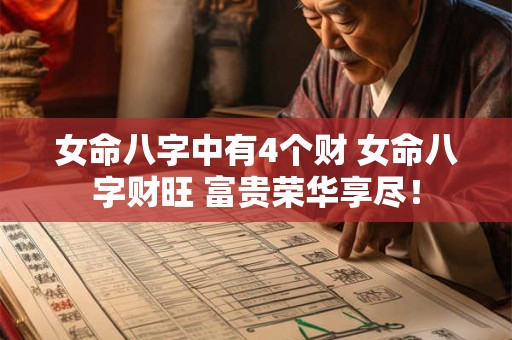 女命八字中有4个财 女命八字财旺 富贵荣华享尽! 女命八字中有4个财 女命八字财旺 富贵荣华享尽!
