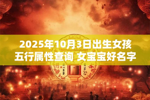 2025年10月3日出生女孩五行属性查询 女宝宝好名字合集