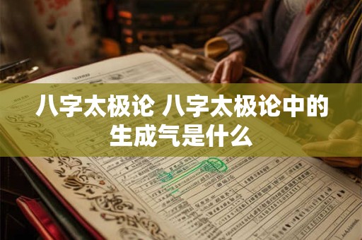 八字太极论 八字太极论中的生成气是什么