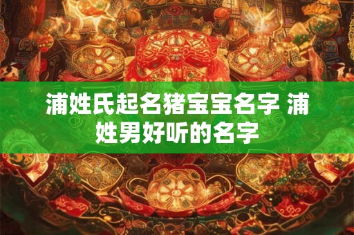 浦姓氏起名猪宝宝名字 浦姓男好听的名字