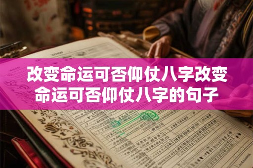改变命运可否仰仗八字改变命运可否仰仗八字的句子