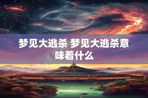 梦见大逃杀 梦见大逃杀意味着什么