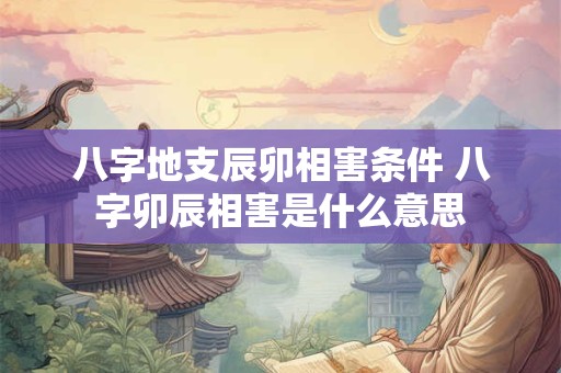 八字地支辰卯相害条件 八字卯辰相害是什么意思