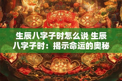 生辰八字子时怎么说 生辰八字子时：揭示命运的奥秘与智慧