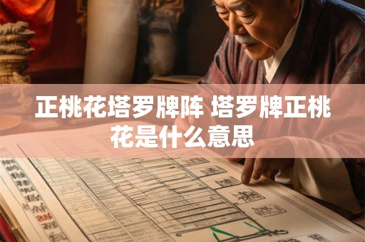 正桃花塔罗牌阵 塔罗牌正桃花是什么意思