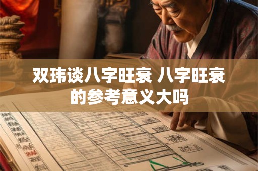 双玮谈八字旺衰 八字旺衰的参考意义大吗 双玮谈八字旺衰 八字旺衰的参考意义大吗