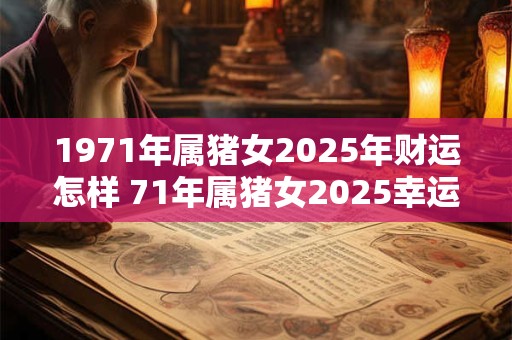 1971年属猪女2025年财运怎样 71年属猪女2025幸运色