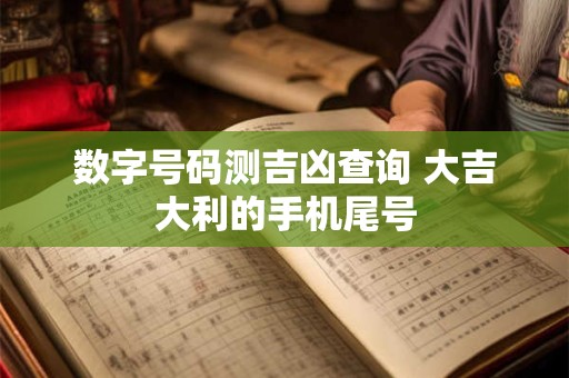 数字号码测吉凶查询 大吉大利的手机尾号